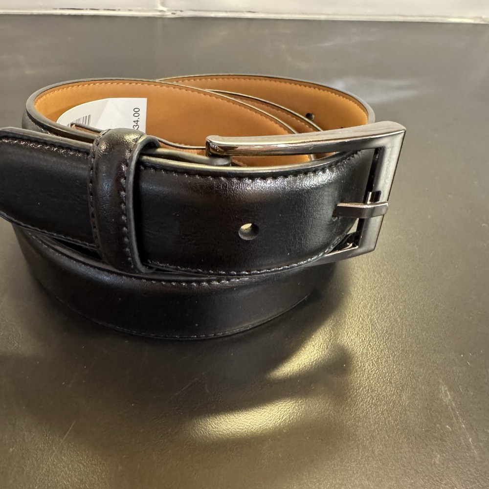 Dockers Men's Black Dress Belt – Coated Leather, 1.25‎ Inch Wide, Size L Black
